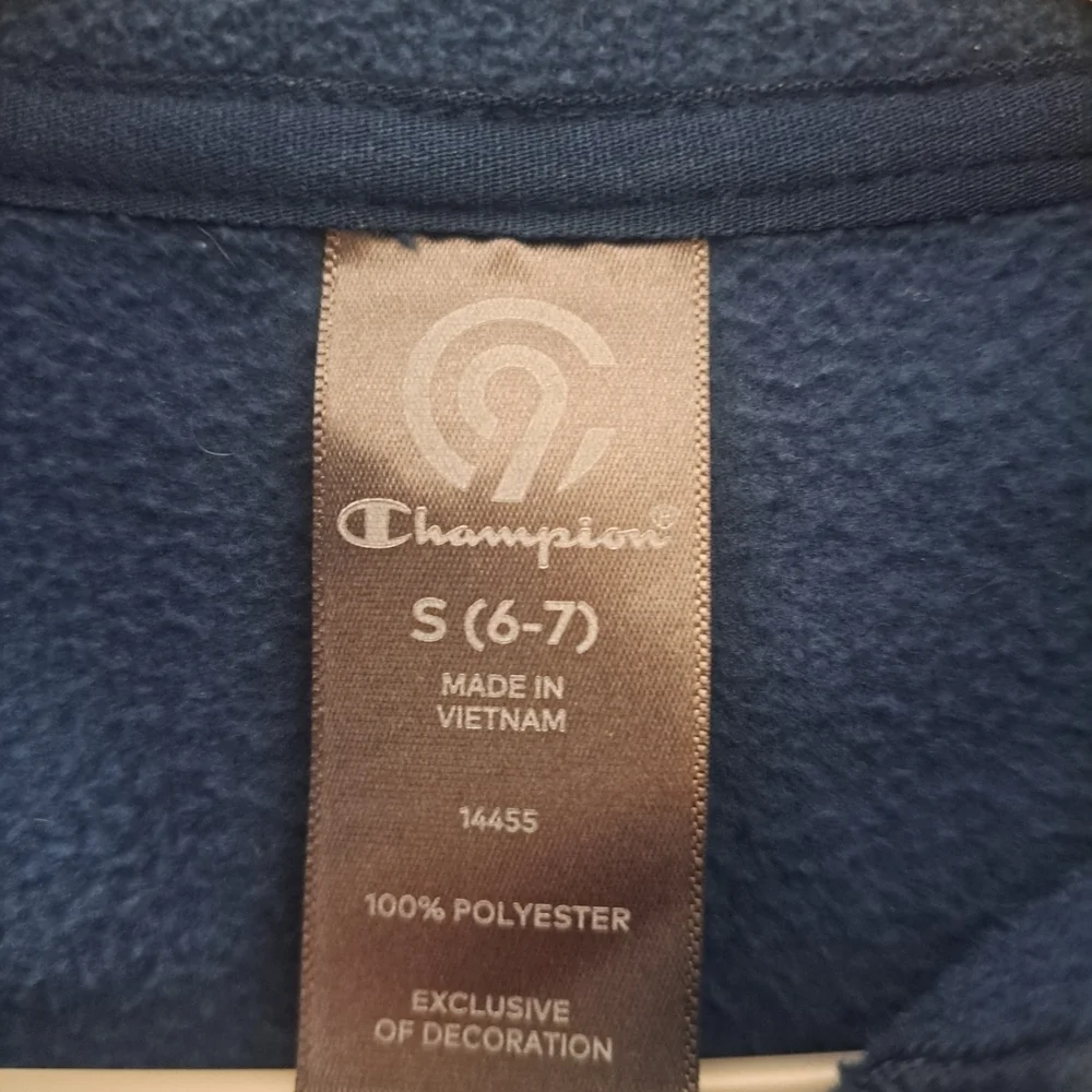 Champion Youth Fleece Pullover Blue Half-Zip Size Small (6–7)